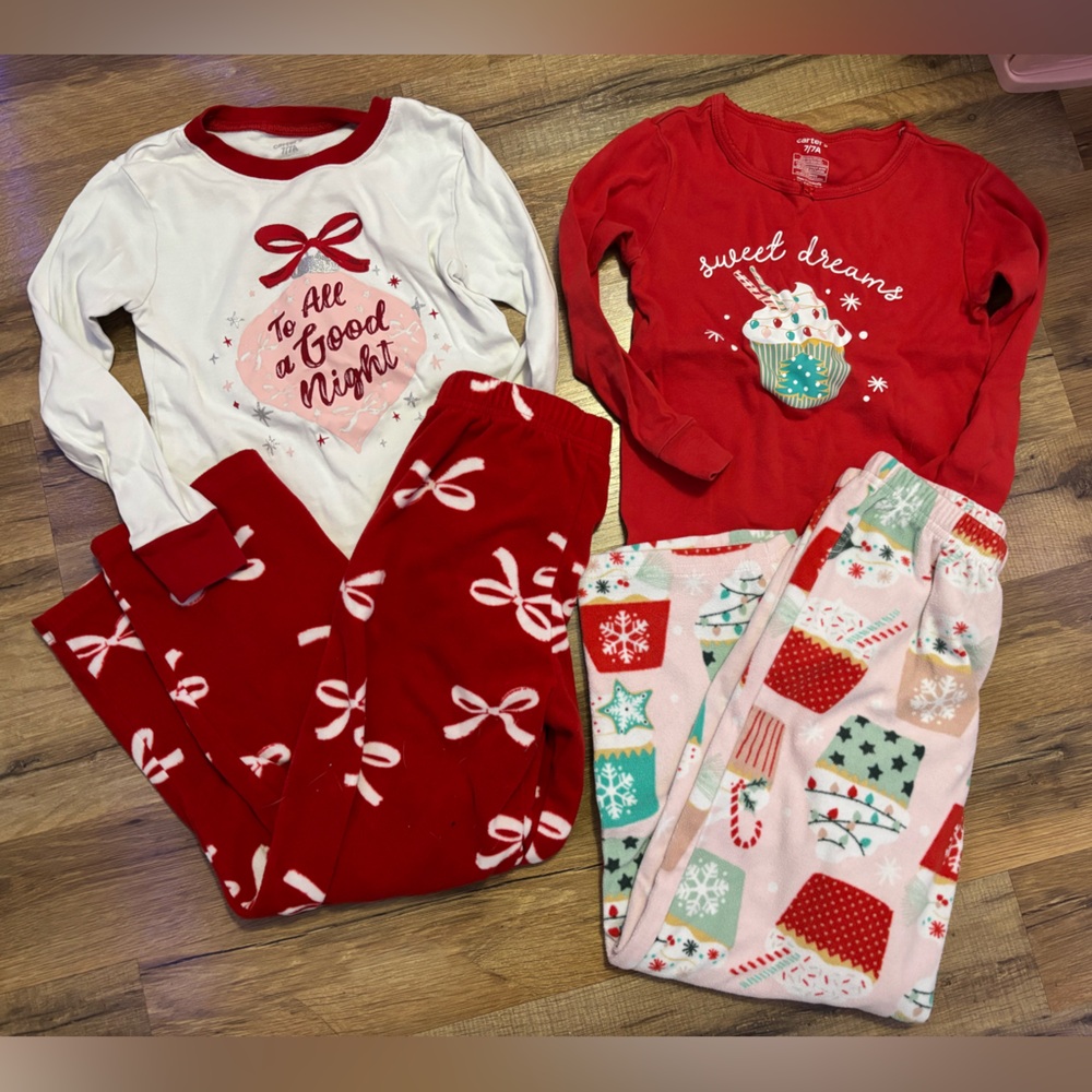 Carter's Red and White Kids Christmas Pajama Set